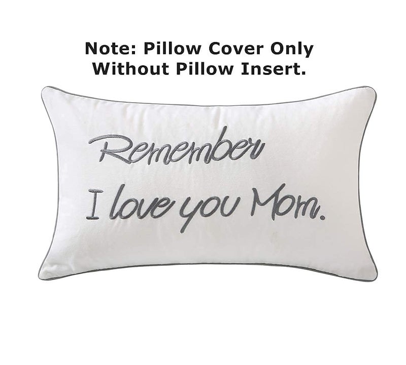 Sanmetex Mom Gifts for Christmas Thanksgiving Day - Best Mom Birthday Gifts from Son, Daughter, Remember I Love You Mom Lumbar Pillow Cover 12 x 20 Inches Grey - Image 5
